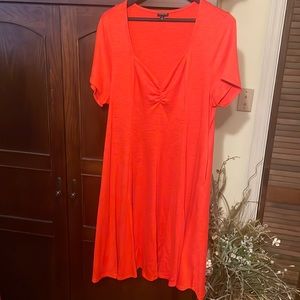 Bright orange Torrid dress